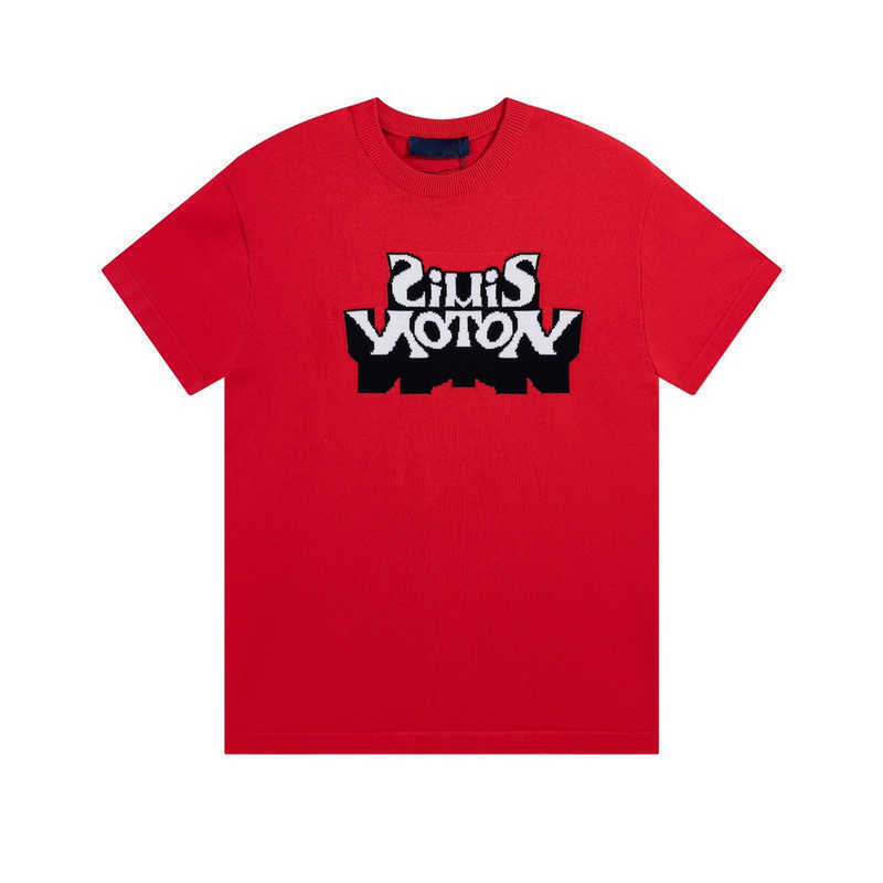 

Letter Dove Knitting Tee Short Sleeve Red Knitted Letters Fashion Man Women T-shirt Summer Casual FZTX1398