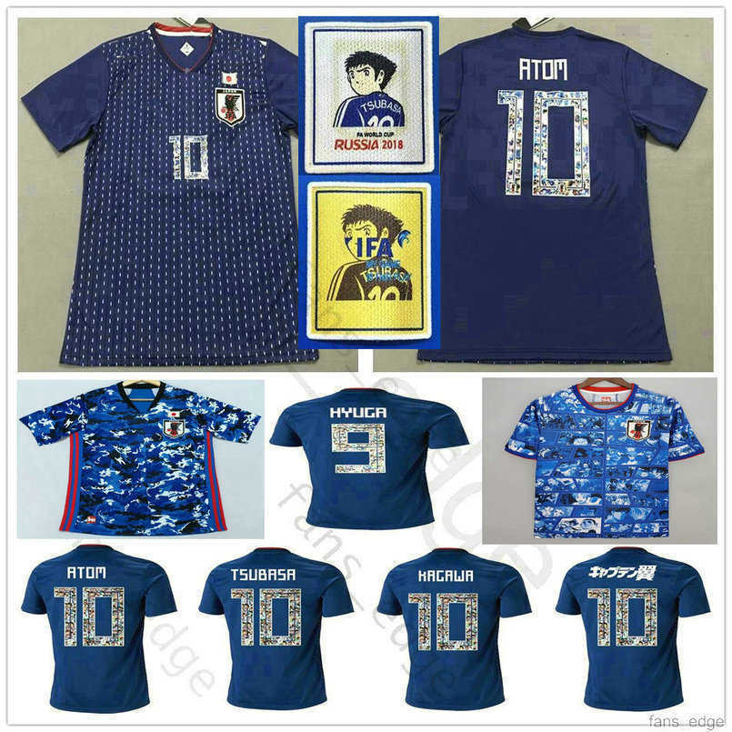 

Cartoon Number 2018 World Cup Japan Soccer Jersey Captain TSUBASA 10 OLIVER ATOM KAGAWA ENDO 9 HYUGA Custom 2020 2021 2022 Blue Football, Custom please leave message