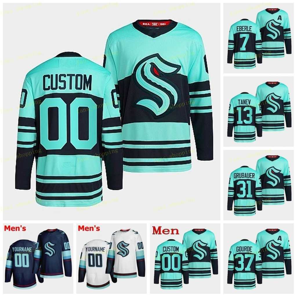 

Seattle Philipp Grubauer 2023 Reverse Retro Jersey Kraken Eberle Shane Wright Alexander True Jaden Schwartz Chris Driedger Brandon Tanev Adam Larsson, Women
