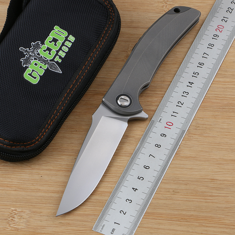 

Green thorn folding knife Overkill TC4 titanium handle blade VG10 camping outdoor survival EDC tool