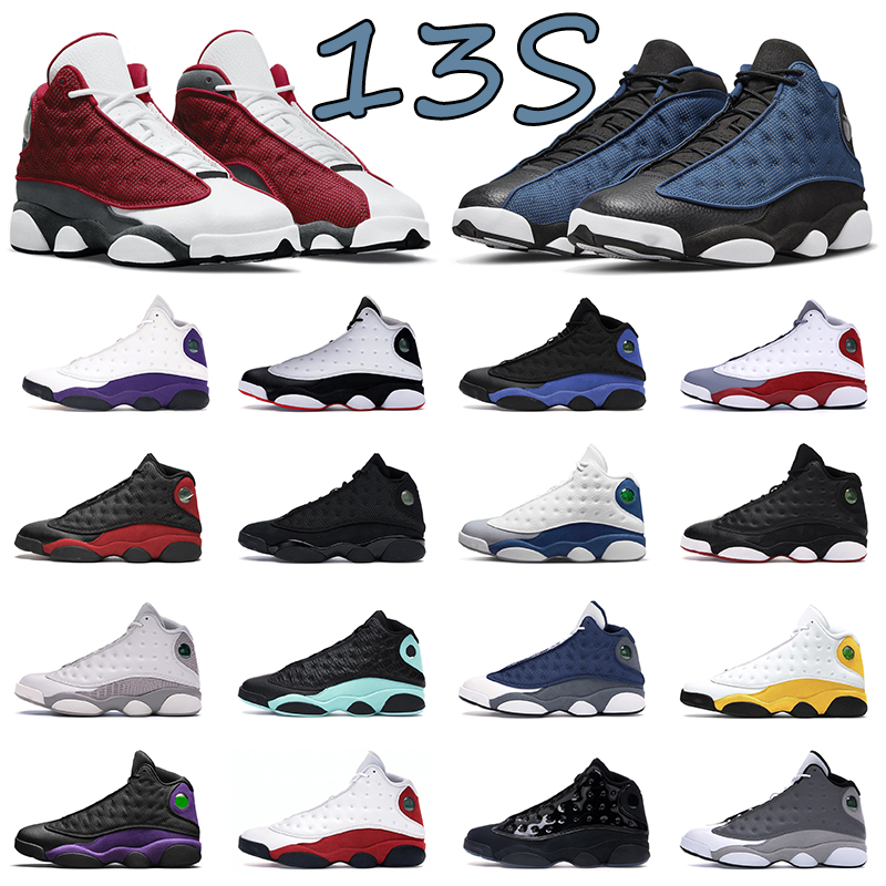 

13 13s jumpman basketball shoes men women sneaker Court Purple Del Sol Red Flint Bred black cat Lucky Green mens trainer sneakers sports, #32 13s 40-47playoffs