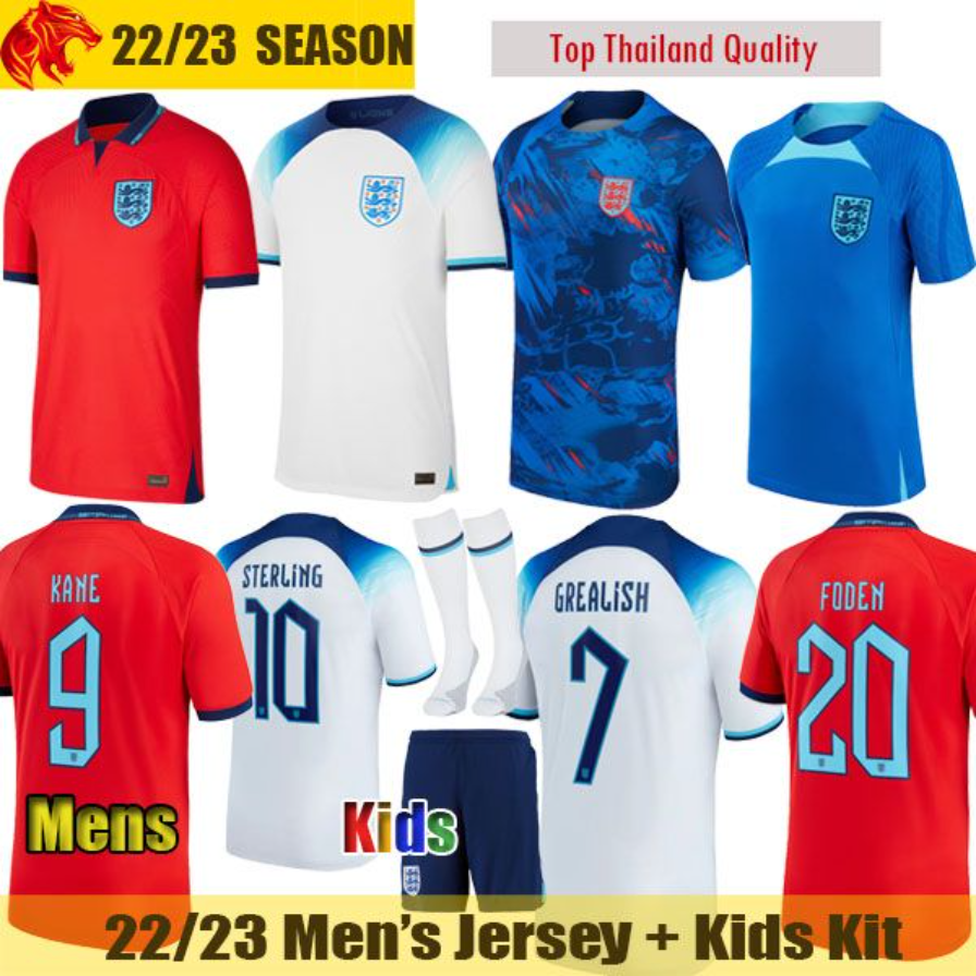 22 23 ENGLAND Soccer Jerseys KANE GREALISH 2022 World Cup SANCHO STERLING 2023 RASHFORD FODEN SAKA BELLINGHAM Football shirts MOUNT Mens Womens Kids