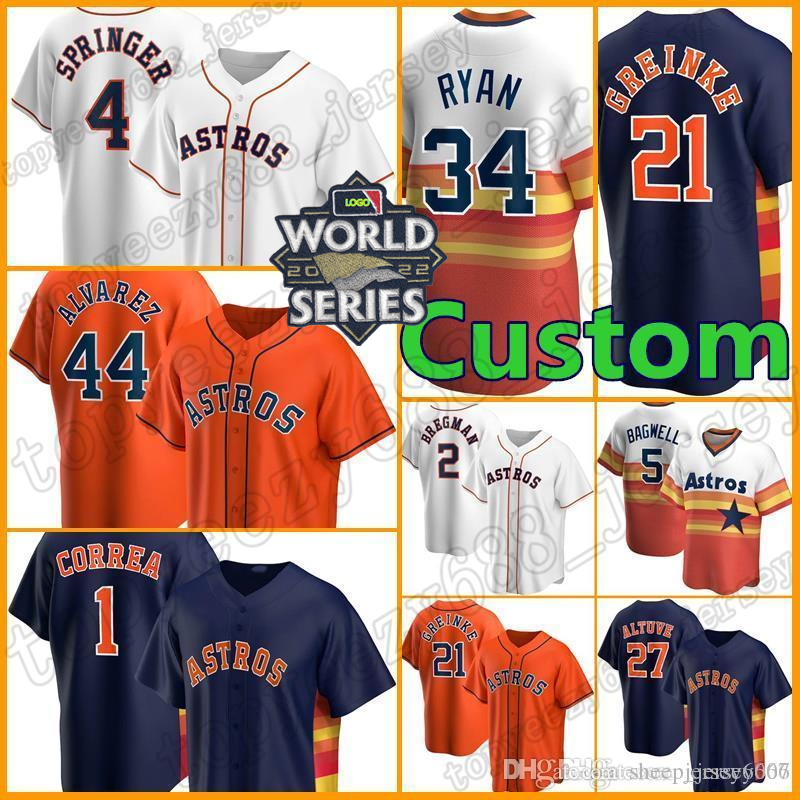 

2 Alex Bregman 44 Yordan Alvarez Jersey 2022 World Series Astros Custom 27 Jose Altuve Houston Baseball 1 Carlos Correa 7 Craig Biggio 5 Jeff Bagwell 4 George Springer, Custom cool base (t k ren)