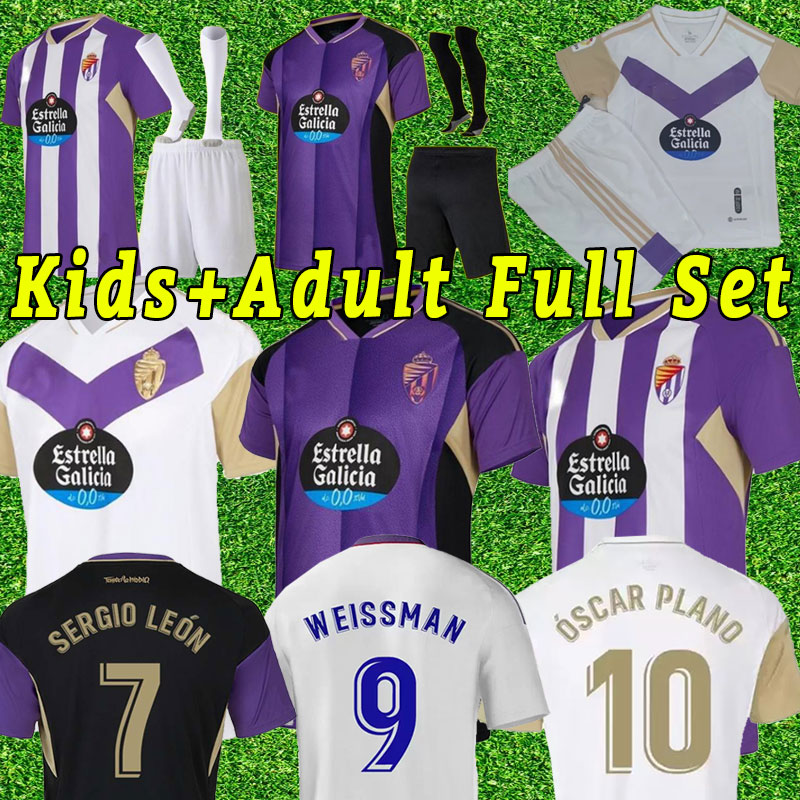

2022 2023 Real Valladolid soccer jersey man kids kit set SERGI GUARDIOLA WEISSMAN football jerseys R.ALCARAZ OSCAR PLANO uniform camiseta de Vallado 22-23 full set, Third+patch
