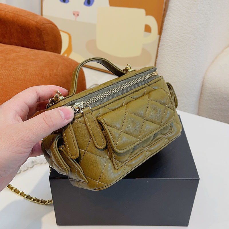 Designer Channel Bags For Women Black CC Handbag Leather Chain Slant Shoulder Clutch Flap Totes Bag Double Letters Solid Hasp Waist Square Stripe
