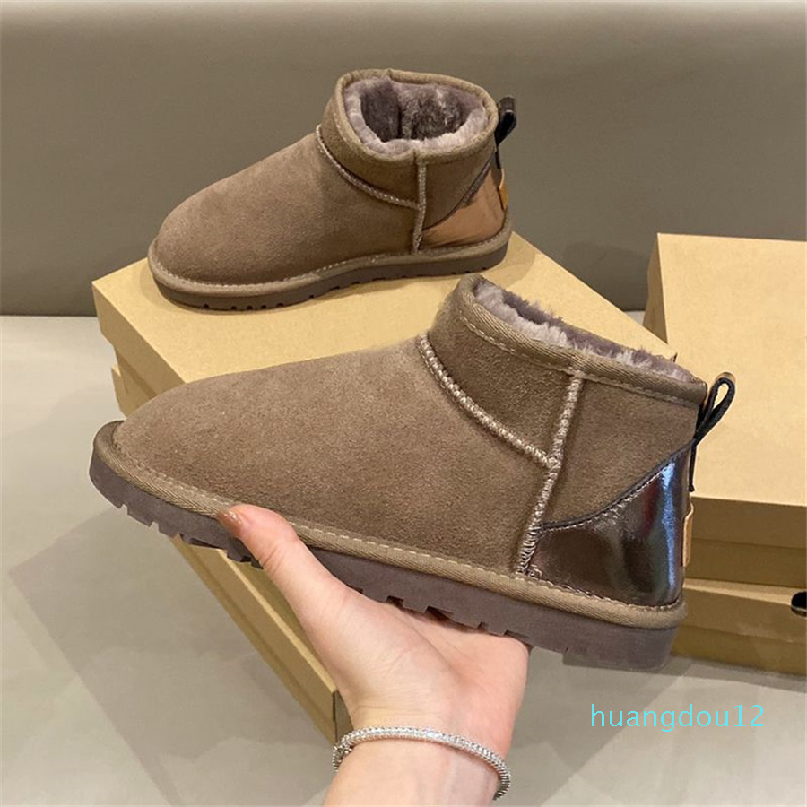 Designer Boots Classic Women's Snow Boot Fashion Warm Boots Latest Fashion Sheepskin Cowhide Leather Long Wool Boots Hot Sales Size 35-40 Wi