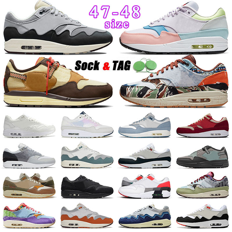 

OG Max 1 Designer Running Shoes Monarch Hot Fashion Wholesale Size US12 EUR47 University Patta Waves Aqua Beige London Obsidian Elephant Original Sneakers Trainers, A27 40-45 magma orange
