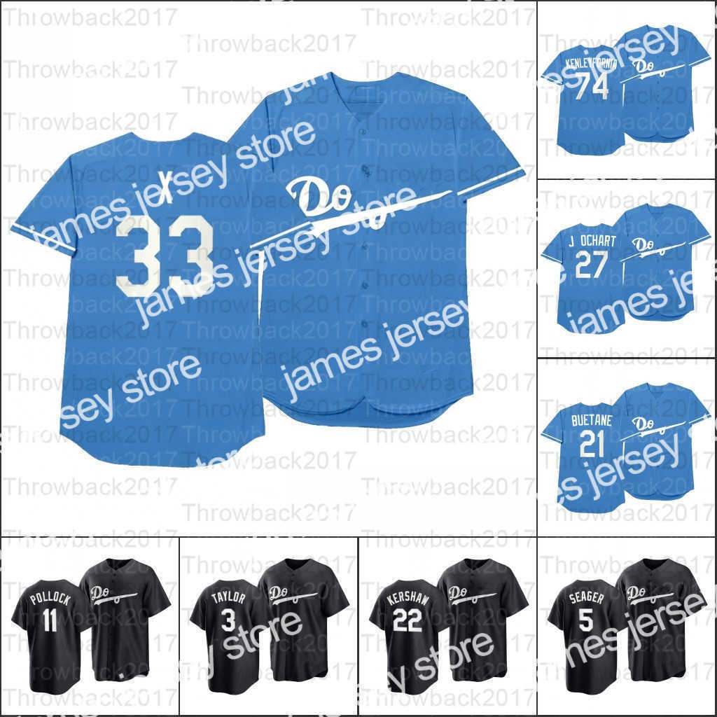 

Baseball Jerseys 2021 All Black Fashion Players' Weekend Baseball Jersey Trevor Bauer Jerseys 50 Mookie Betts Clayton Kershaw Justin Turner David Price 13, Men/coolbase/light blue