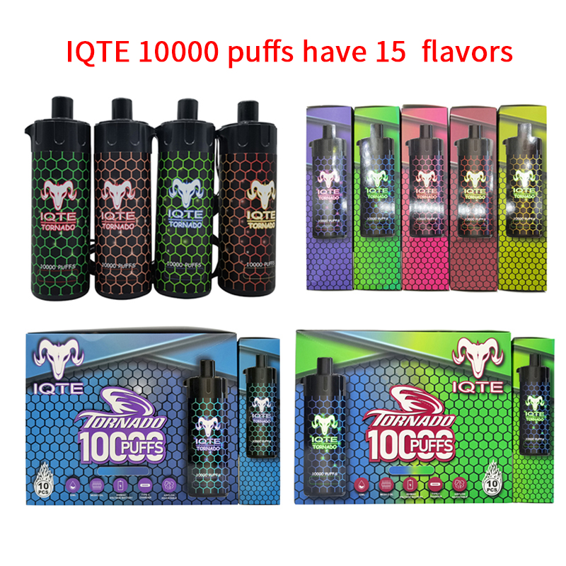 

Original IQTE 10000 puffs Electronic Cigarettes disposable vape pen device 20ml l pods vapors ecigarettes E cigs 15 Color