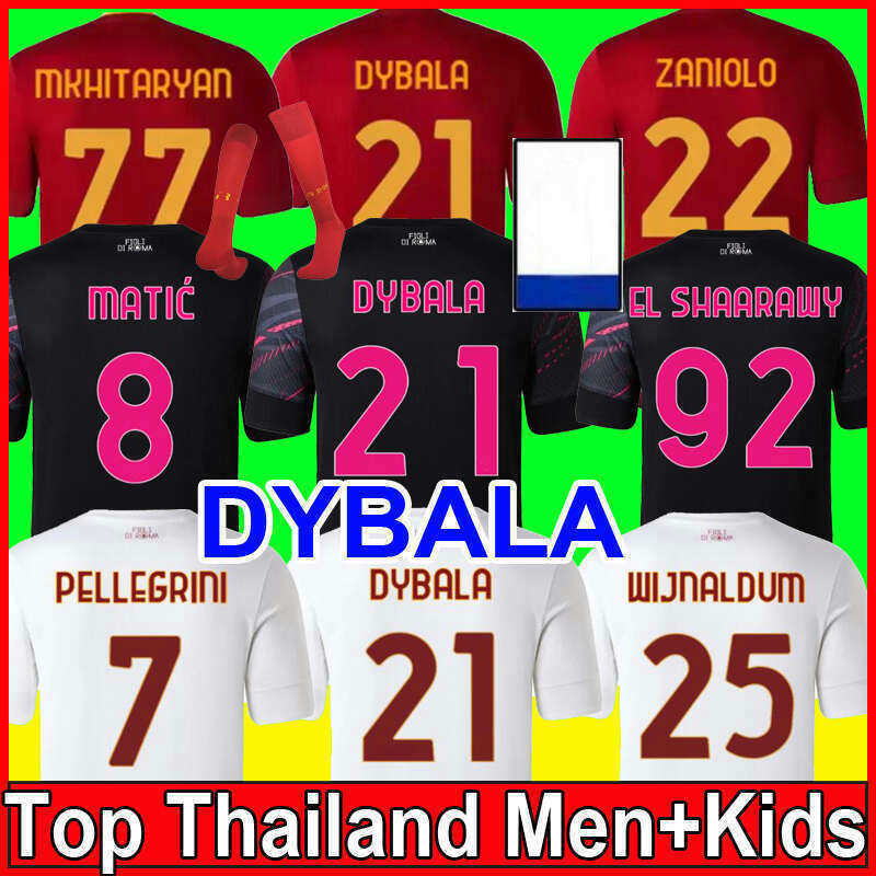 

College Football roma SOCCER JERSEYS DYBALA home away Pellegrini Abraham Zaniolo Totti belotti CELIK Wijnaldum MANCINI KUMBULLA men kids kit, Men home sea