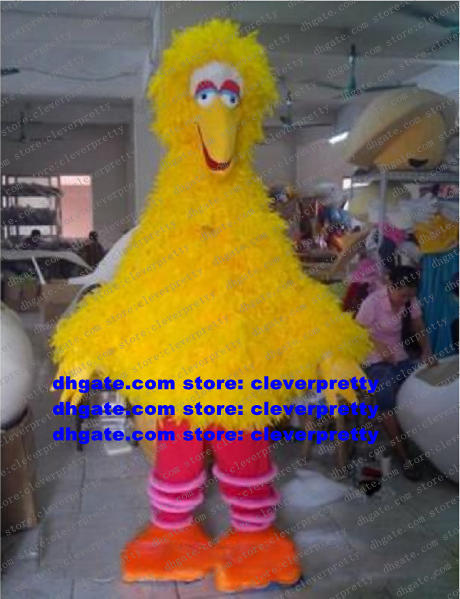 

Rhubarb Birds Yellow Big Bird Mascot Costume Adult Cartoon Character Outfit Suit Classic Giftware Real Play zz7859, As in photos