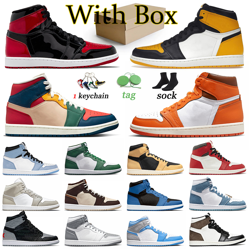 

Jorda 1 Authentic J1 Basketball Shoes Jumpman 1s Gorge Green Lost and Found Offs White Starfish Sneakers Yellow Toe Men Women Multi Color Heirloom Trainers Sports, B43 36-46 court purple