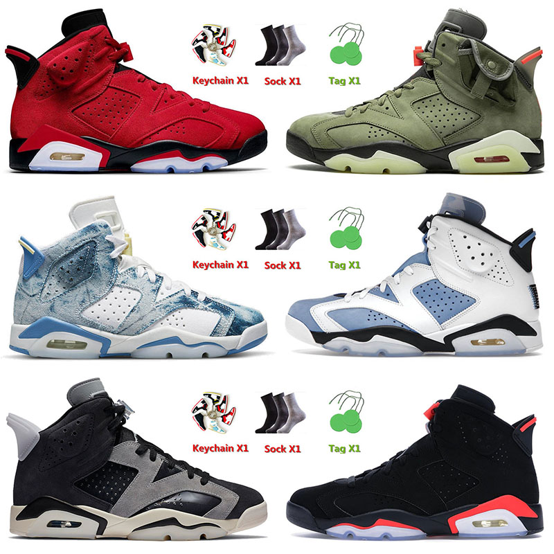 

Top Fashion OG Jumpman Basketball Shoes 6 6s VI Black Infrared Toro Gold Michigan Washed Denim Red Oreo Bordeaux Mens Women Trainers Sportsneaker, C50 unc 40-47