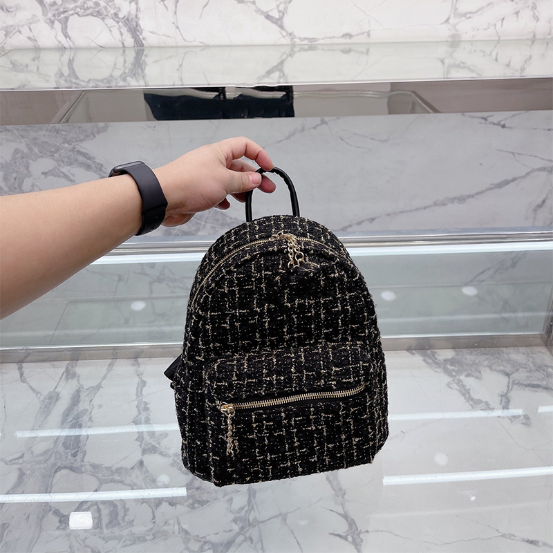 

woman fashion designer bag luxury handbag backpack lady knapsack purses handbags wallet high capacity woolen shoulder Bag leisure womans, A1 23cm