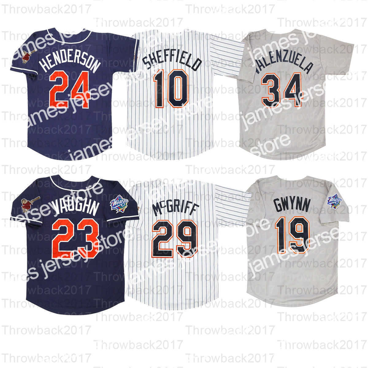 

Baseball Jerseys Retro San Diego 1998 Home Jersey 19 Tony Gwynn 31 Dave Winfield 34 Fernando Valenzuela 51 Trevor Hoffman Jerseys, Youth/navy
