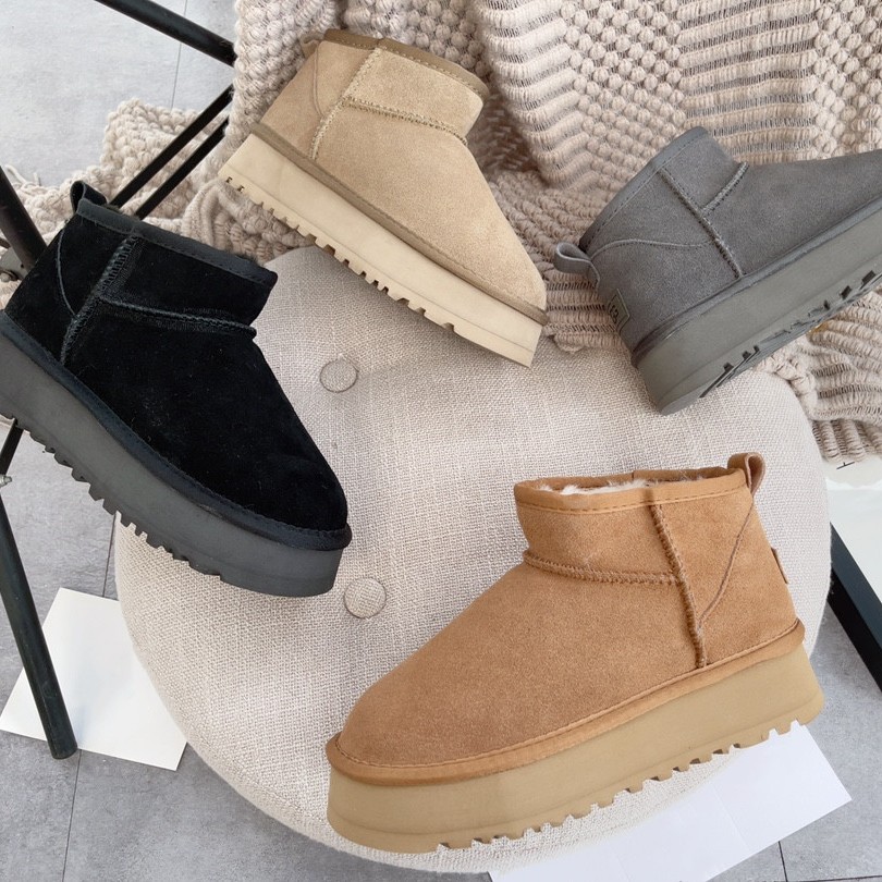 

Women Classic Mini Australia Platform Boot Ultra Matte Fur chestnut grey Australian Snow Boots Suede Wool winter warm Comfort wgg Ankle Booties furry, Do not choose;separate color;contact me