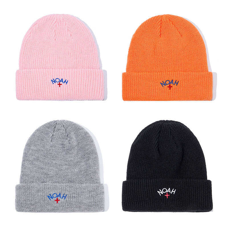 

Beanie/Skull Caps Autumn and winter hat NOAH cold letter knitted woolen embroidery cross warm ins tide outdoor sports T221020, Pink