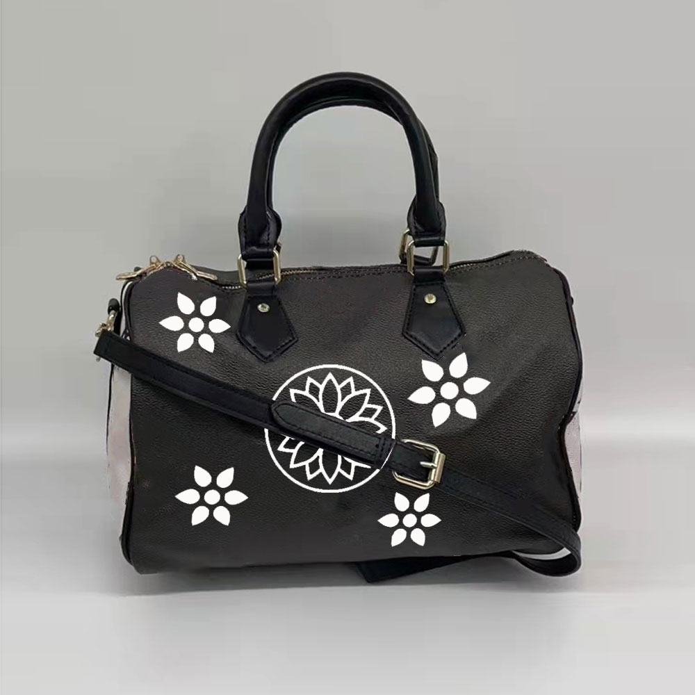 

Designer handbag Tote Crossbody bag leather Women Luxury large Shoulder Purse Fashion Christmas Gift Barrel shaped Old Flower Zipper Pocket lvs shopping wallet, Floral--2