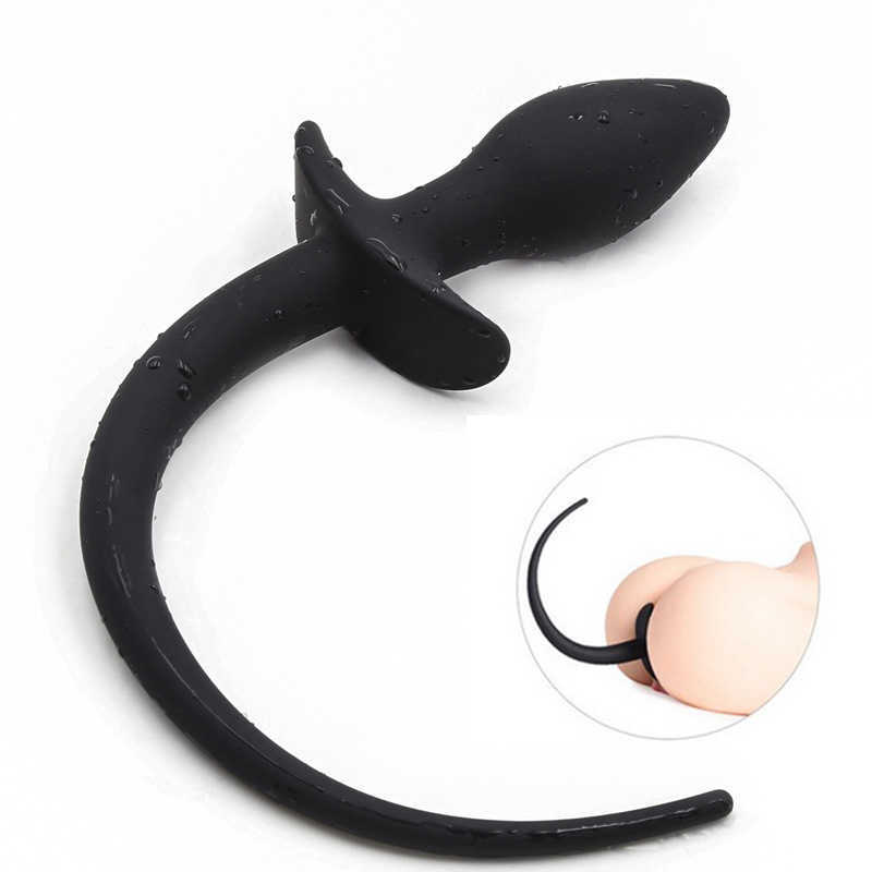 sex toys massager Dog Tail G-spot Stimulator Slave Women Men Gay Sex Game BDSM Erotic butt plug adult shop prostate Silicone-image-812646455