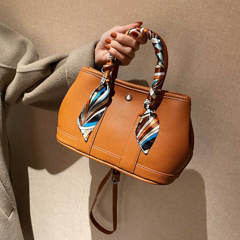 

Luxurious Designer Herme bags Simple 2022 Spring and Summer New Style Litchi Pattern Yangqi Portable Versatile Oblique Span Tote Bu et, White