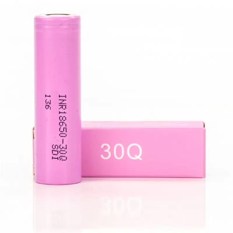 

INR18650 30Q Battery Rechargeable Flat Lithium 18650 Batteries with Pink Box Package 3000mAh 3.7V Vape Cells Power for e cig box