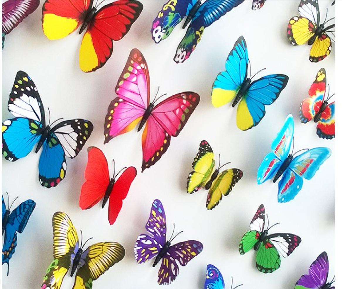 

Various colors Butterfly Fridge Magnet Sticker Refrigerator Magnets 120PCSpackage Decals for fridge kitchen room living room Home2159858