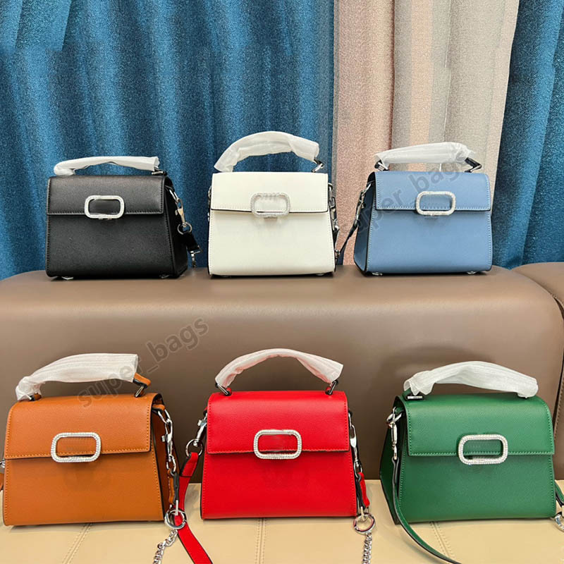 

Designer VSLING Bags imitation crystal decorative calfskin Handbag Purses Women luxury Fashion Female clutch Crossbody Tote With Box, Red