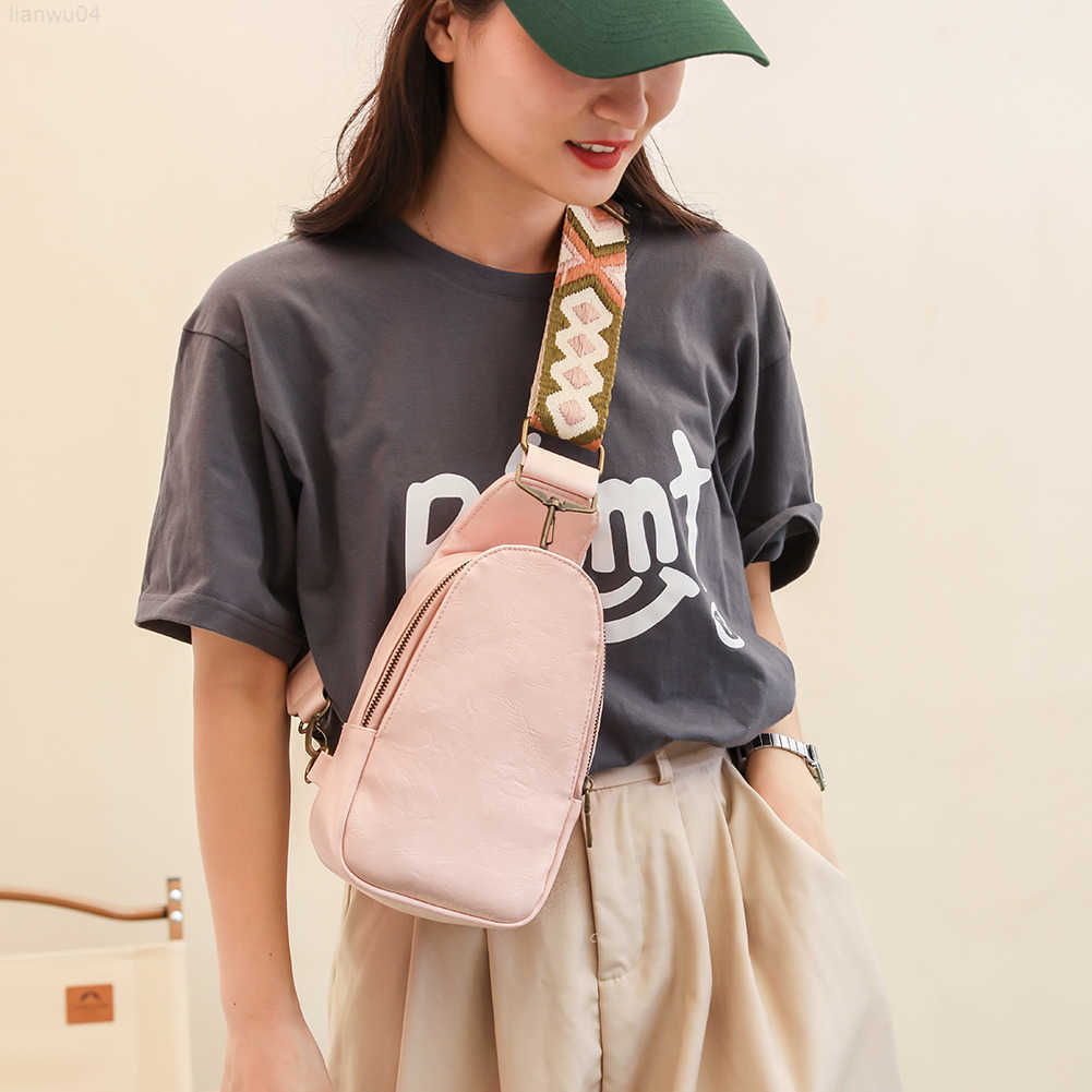 

Evening Bags Vintage Women Chest Bag Fashion Fanny Pack Pu Leather Boho Crossbody Shoulder Purses Female Travel Office Shopper Phone Holder J220825, Pink