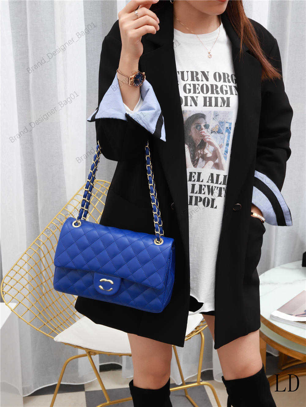 

Shoulder Bags Women Luxury Brand Original Shoulder Lady Designer Bag casual black chain envelope cc letter Female flap channel Leather Bag Hand bags 102622H, Make up the difference