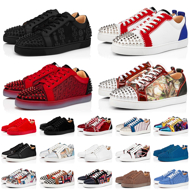 

Top Leather Low Red Bottomes Casual Shoes Luxury Designer Fashion Platform SpikevSneakers Suede Vintage Loafers Size Eur 36-47 Women Mens Trainers, D11