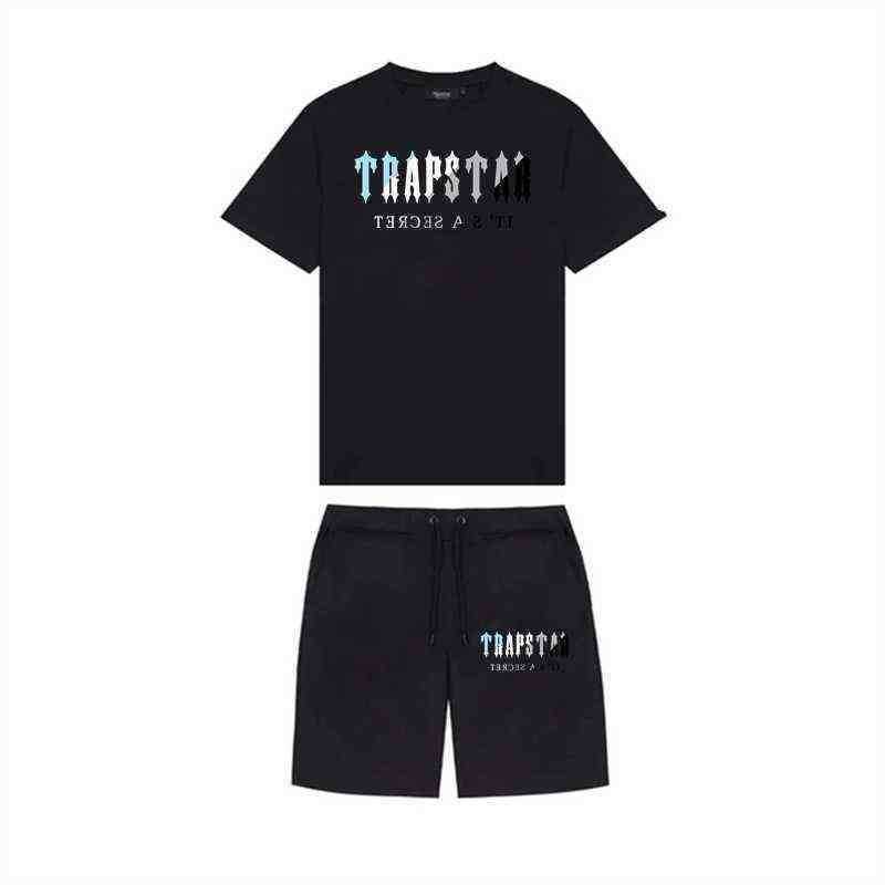 Trapstar mens shorts and t shirt set Tracksuits designer couples Towel Embroidery letter men's sets Womens Round Neck Trap Star Sweatshirt S