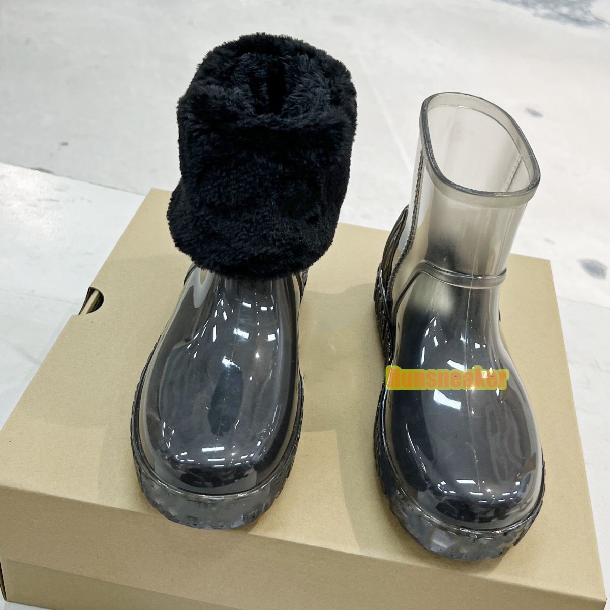 Clear Mini Boots For Womens Woman Fashion Snow Transparent Fur Furry Designer Booties Ankle Low Waterproof Warm Winter Outdoor Shoes Australia Wo