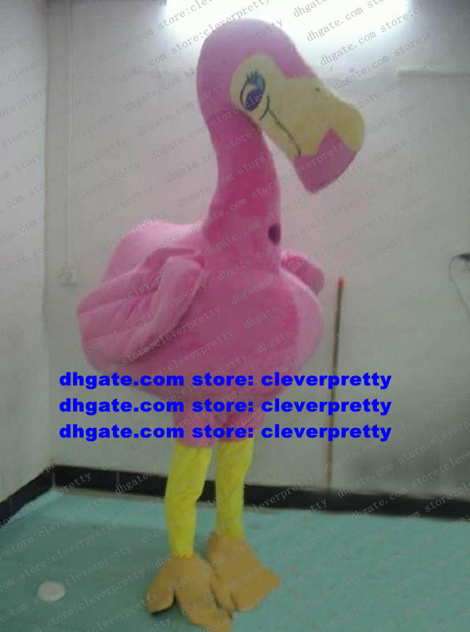 

Pink Bird Red-crowned Crane Ostrich Mascot Costume Flamingo Turkey Tallstrider Adult Cartoon Character Outfit Suit Temple Fair Family Gifts No.626, As in photos