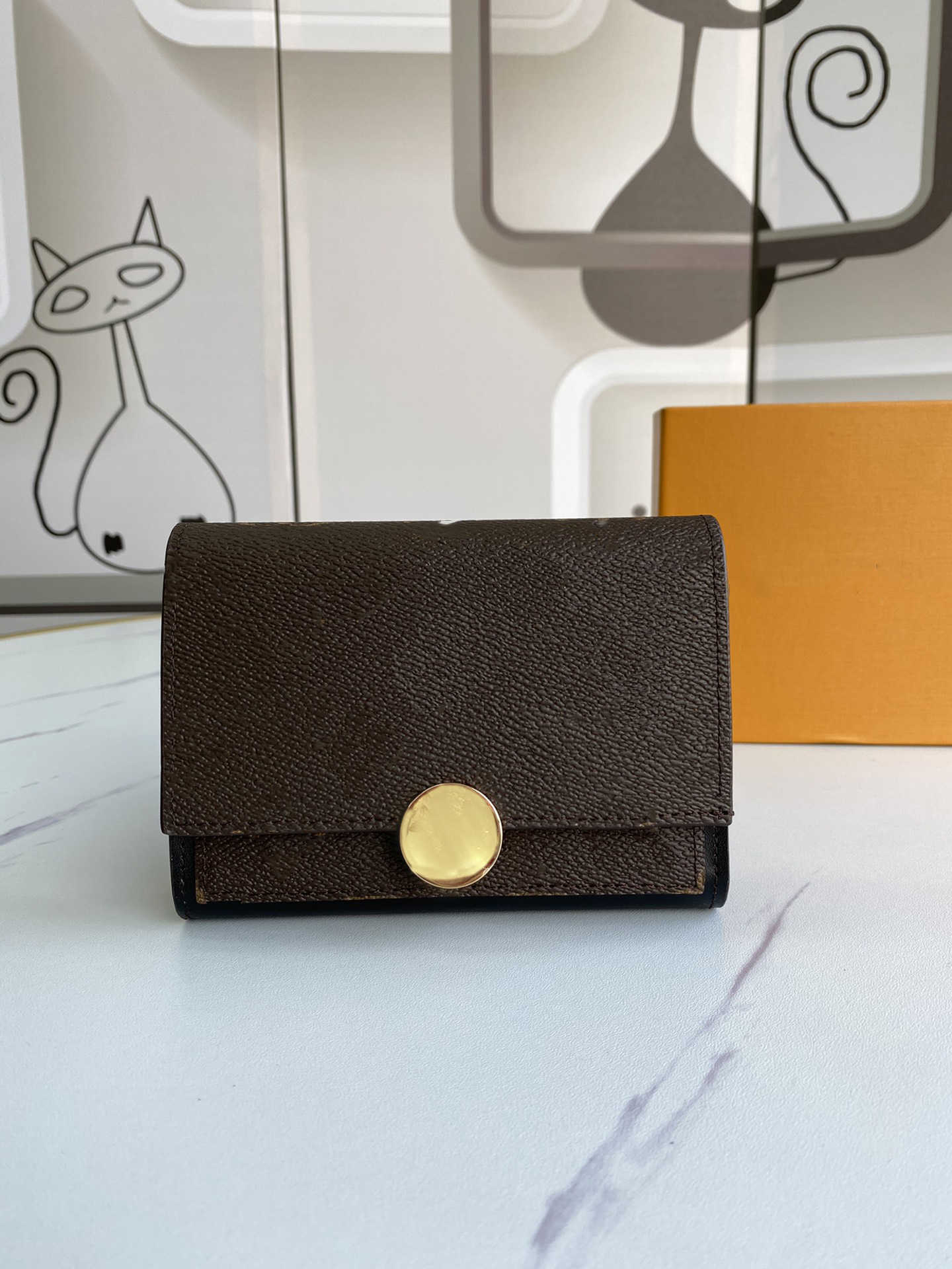 

High Quality Luxurys Designers Wallets Purse Bag Fashion Short Victorine Wallet printing letter Classic Pallas Card Holder Zippy Coin Purses, Dark red