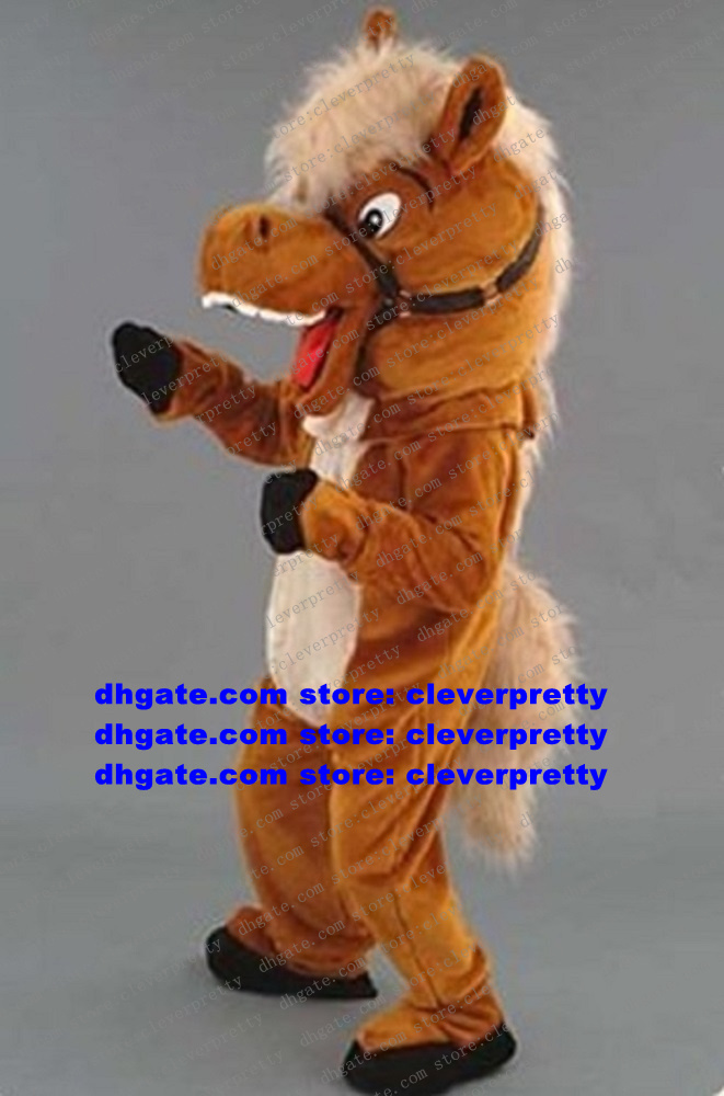 

Brown Horse Mascot Costume Mascotte Steed Pony Adult Cartoon Character Outfit Suit Album Of Painting Brand Plan Promotion No.3671, As in photos