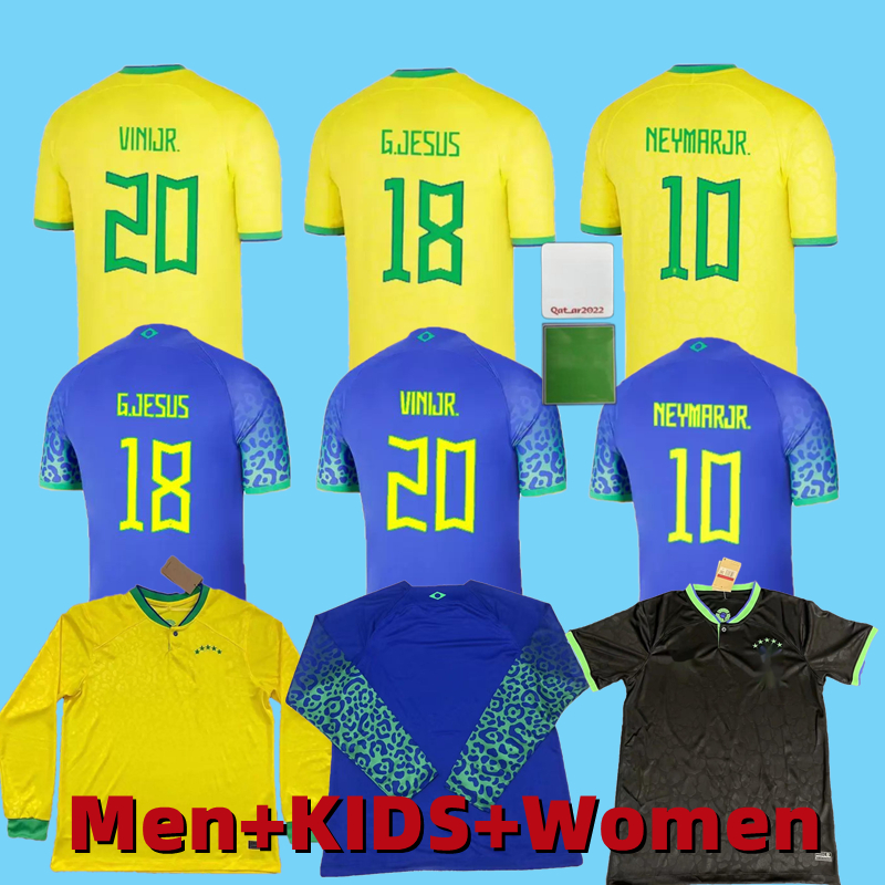 

COUTINHO Soccer Jersey Camiseta de futbol PAQUETA BRAZILS NERES 2022 football shirt JESUS MARCELO PELE CASEMIRO brasil 22 23 maillots football men Women kids SETS 4, 22/23 home long sleeve