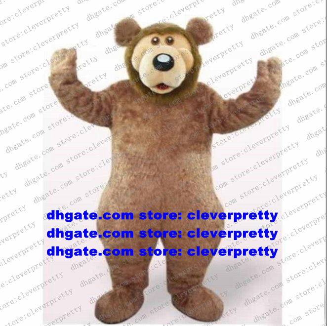 

Brown Bear Mascot Costume Mascotte Ursus Arctos Adult Cartoon Character Outfit Suit Ribbon-cutting Large Family Gathering No.833, As in photos
