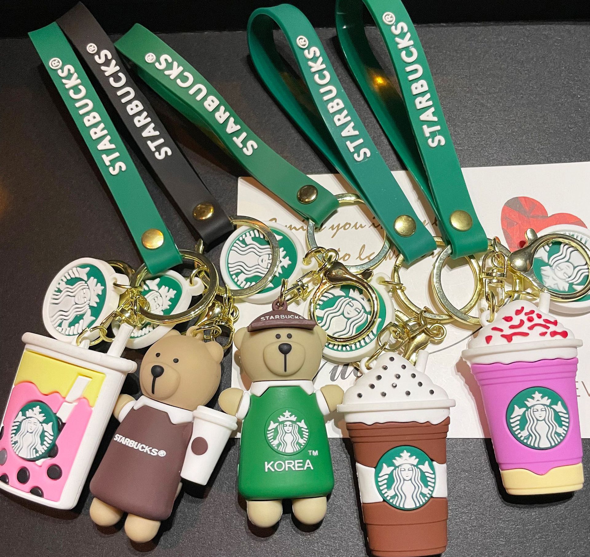 

Party Favor Starbucks keychain doll creative cute cartoon doll car pendant couple bag