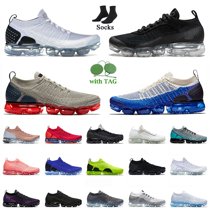 

2022 Vapourmx Fly Knit 2.0 Running Shoes MOC 2 Women Mens Trainers With Black Symbol Metallic Gold Dark Stucco Moon Thunder Vast Grey Sprint Race Blue Sports Sneakers, B36 team red 40-45