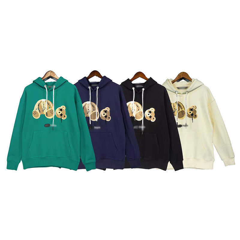 

plamHoodies Sweatshirts Designer Fashionable angles plam angle Headless Bear Embroidered Star Eyes Hooded Loose American Men and Women Sweater, Light yellow
