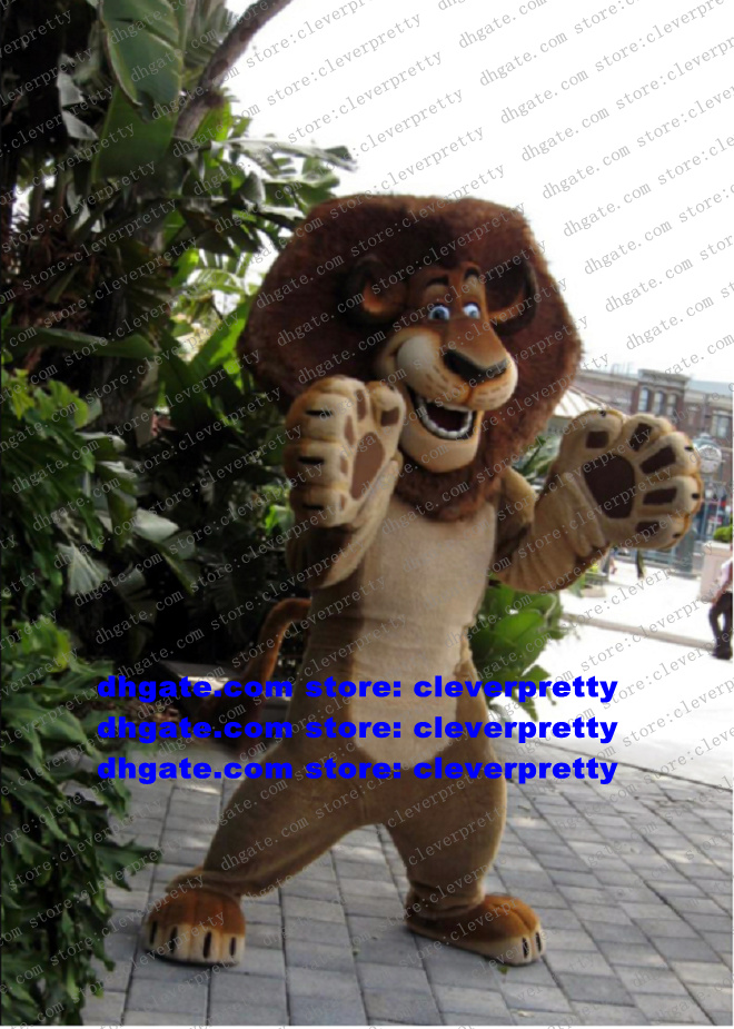 

Madagascar Lion Alex Mascot Costume Adult Cartoon Character Outfit Suit Opening Reception Large-sized Good-sized zz7682, As in photos