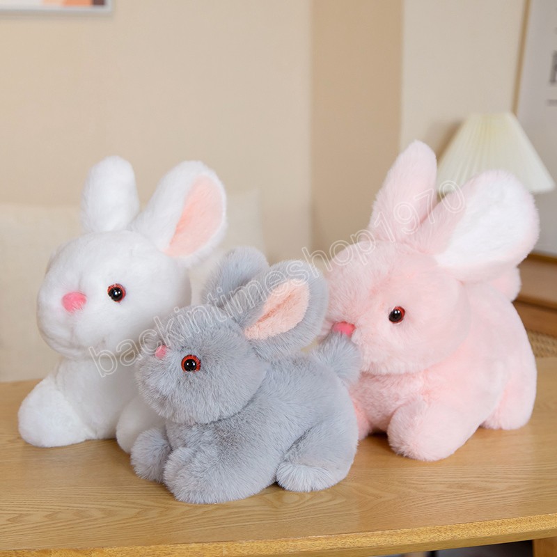 

15cm Real Life Fluffy Rabbit Plush Toy Lifelike Bunny Doll Soft Stuffed Animal Pendant Key Chain Birthday Gift for Children Kids, Mixed color