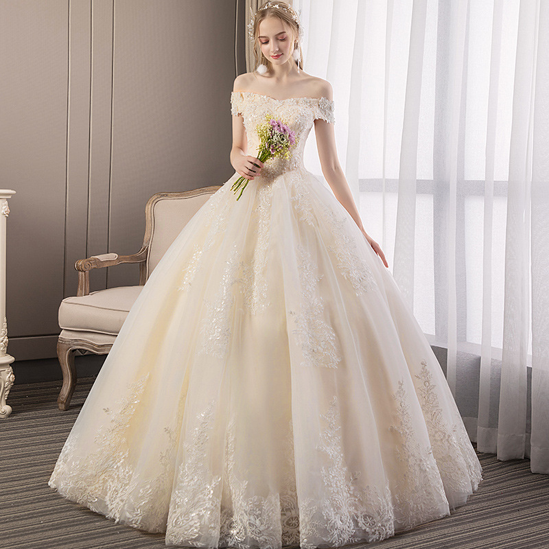 Robes De mariée Vestido De Noiva 2023 robe De bal hors épaule Tulle dentelle cristal perlé élégant robe De mariée sur mesure