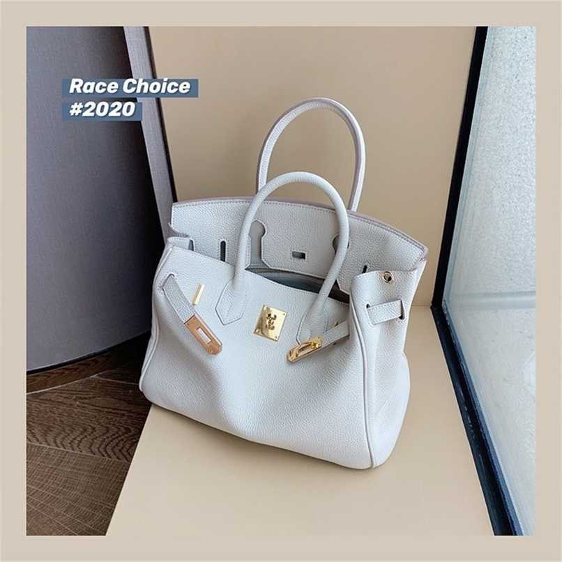 

Togo Bags Herms Designer Birkin first layer cowhide womens bag 2023 new highgrade white leather large capacity bag fairy handbag 5A, Milk white (togo skin) 25cm