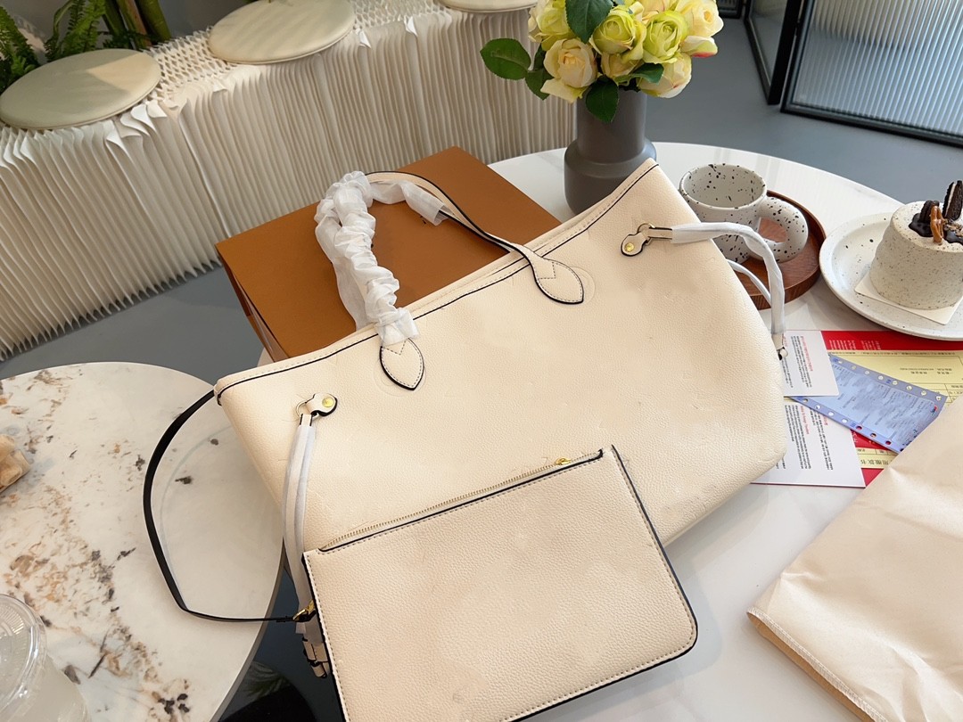 

tote bag Designer bags Embossing wallet Leather Fashion girls Totes Leather messenger shoulder handbag Women Bags High Capacity Composite Shopping bagss flower MM, Pink