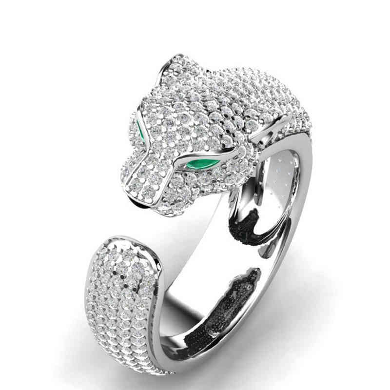 

Weiya Leopard Head Full Diamond Ring Popular for Men and Women