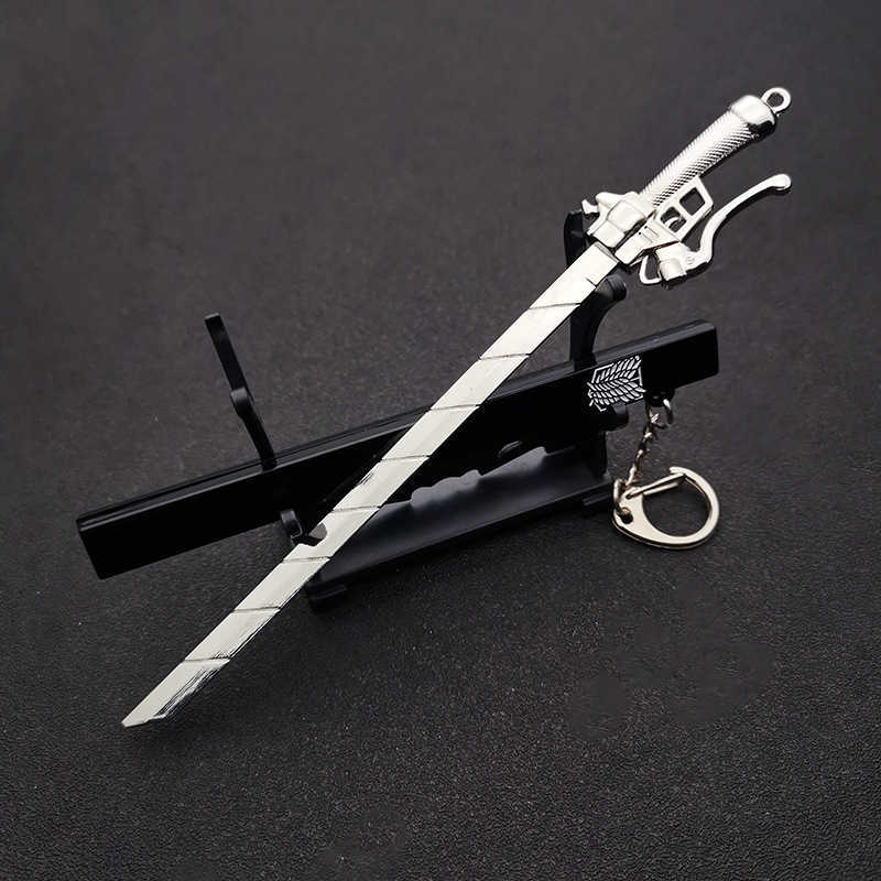 

Keychains Animation Eren Sword Keychain Attack On Titan With Holder Couting Legion Keyring Giant Wings Of Liberty Freedom Key Chains B115 G221026