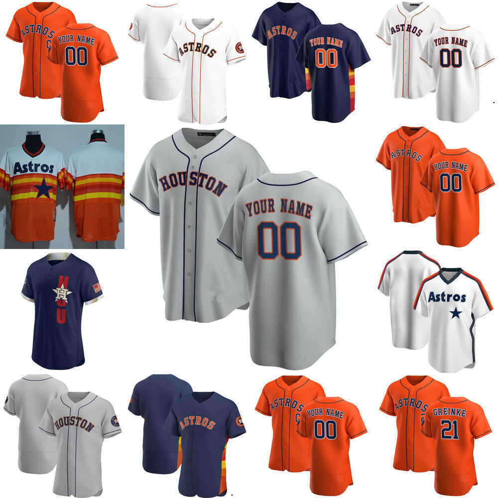 

2022 Custom Jersey Houston''Astros''Mens women Youth 27 Jose Altuve 21 Zack Greinke 2 Alex Bregman 1 Carlos Correa Baseball Jerseys, Color