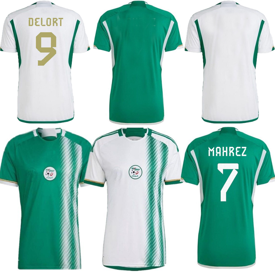 

2022 23 Soccer Jerseys Algerie home away national team world cup MAHREZ FEGHOULI BENNACER ATAL Algeria football kits shirt men kids maillot de foot uniform camisetas, 22 23 white home soccer shirt jersey top