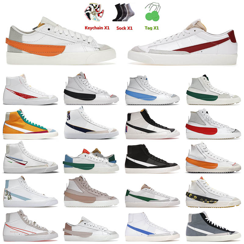 

2022 Arrival Blazer Mid 77 Vintage Casual Shoes Jumbo Low Orange Sail Team Red Lucid Green Sketch Black White City Pride Chicago Men Women